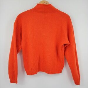 Vintage 90s Ashley Brooke Sweater Women Medium Orange Lambswool Angora Blend